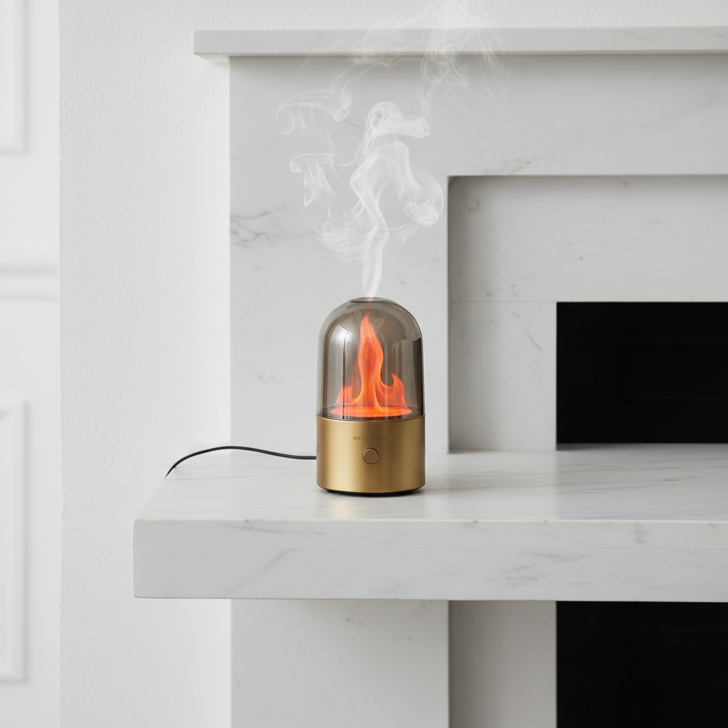 Flame Diffuser with White Fireplace