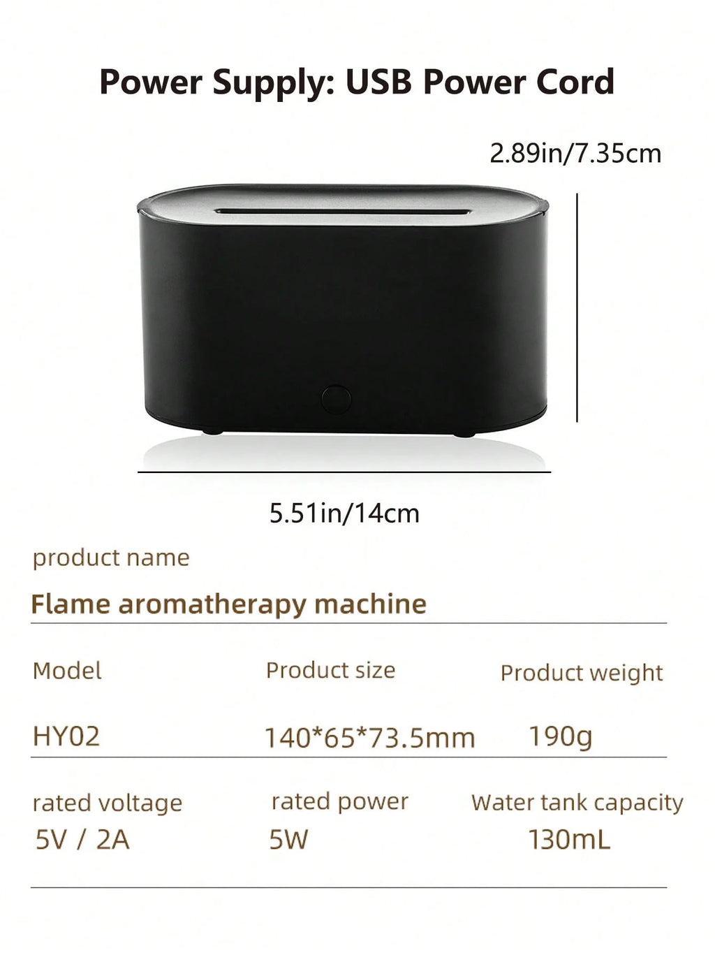 New Flame Air Humidifier Aroma Diffuser 160mL Ultrasonic Cool Mist Maker Fogger Led Essential Oil Simulation Flame Lamp Difusor