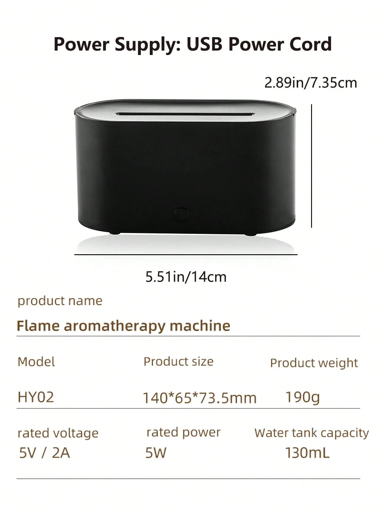 New Flame Air Humidifier Aroma Diffuser 160mL Ultrasonic Cool Mist Maker Fogger Led Essential Oil Simulation Flame Lamp Difusor
