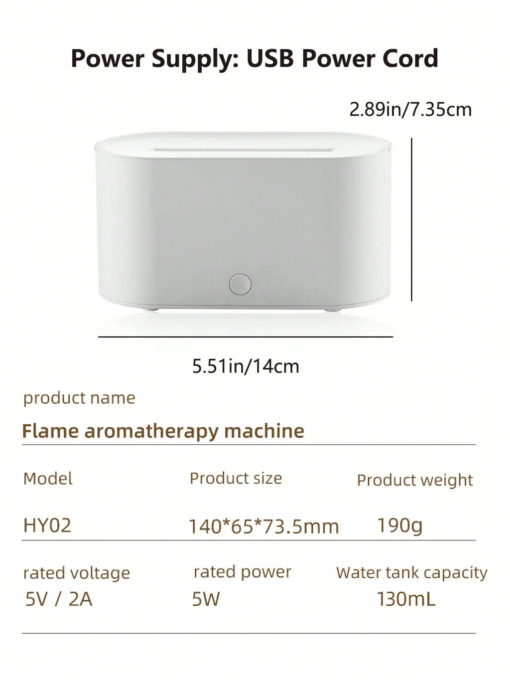 New Flame Air Humidifier Aroma Diffuser 160mL Ultrasonic Cool Mist Maker Fogger Led Essential Oil Simulation Flame Lamp Difusor