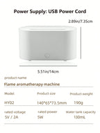 New Flame Air Humidifier Aroma Diffuser 160mL Ultrasonic Cool Mist Maker Fogger Led Essential Oil Simulation Flame Lamp Difusor