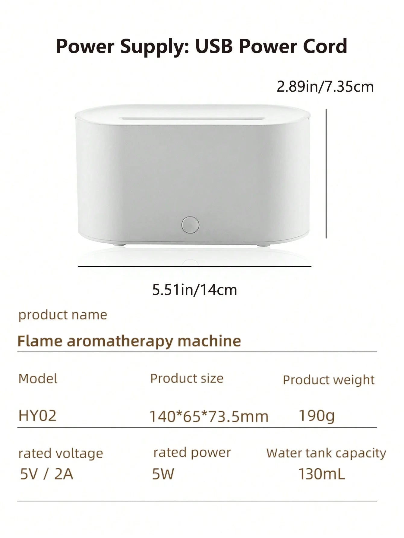 New Flame Air Humidifier Aroma Diffuser 160mL Ultrasonic Cool Mist Maker Fogger Led Essential Oil Simulation Flame Lamp Difusor